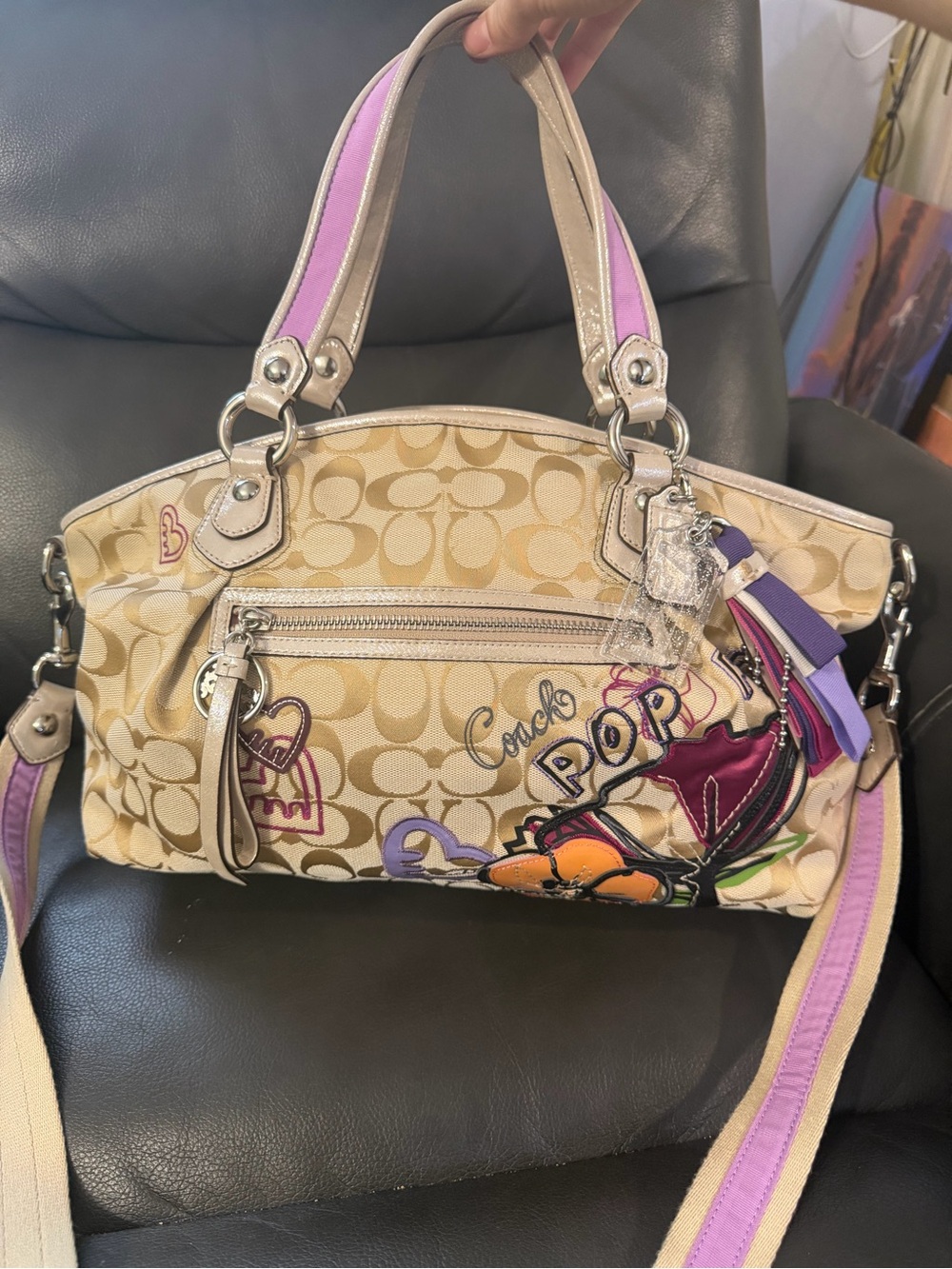 Coach Poppy Signature Petal Applique Shoulder/Crossbody Bag